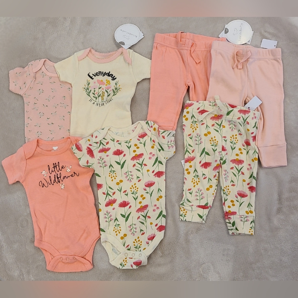 Girls Koala 4 onsies/3 pants set - 0-3 months NEW